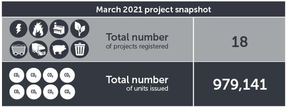 March 2021 project snapshot