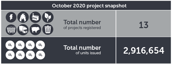 October 2020 project snapshot