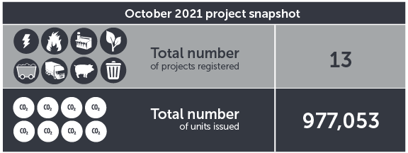 October 2021 project snapshot