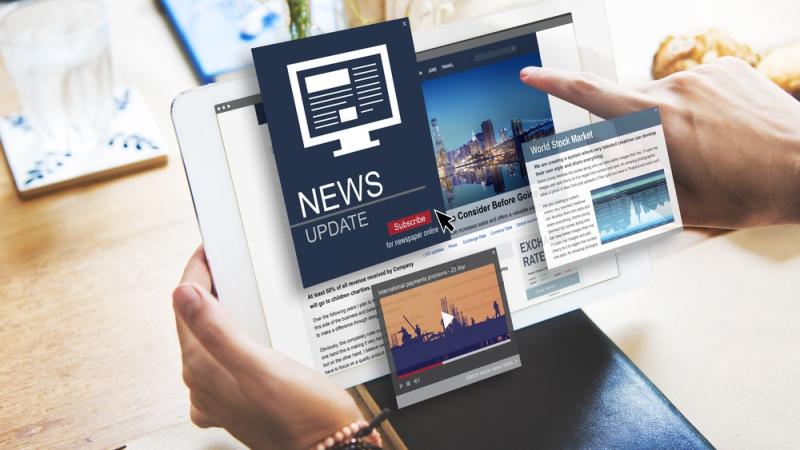 News showing on a tablet